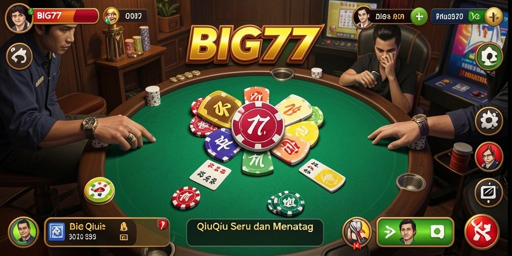 Tampilan gameplay seru QiuQiu di BIG77.