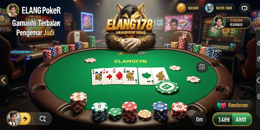 Tampilan dinamis gameplay poker yang mendebarkan di ELANG178.