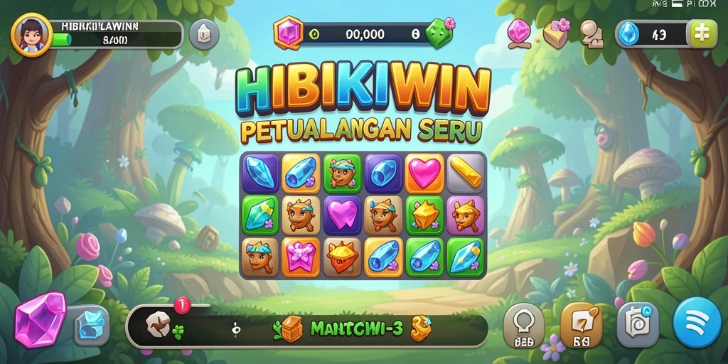 Gameplay seru HIBIKIWIN dengan pencocokan warna yang menantang.