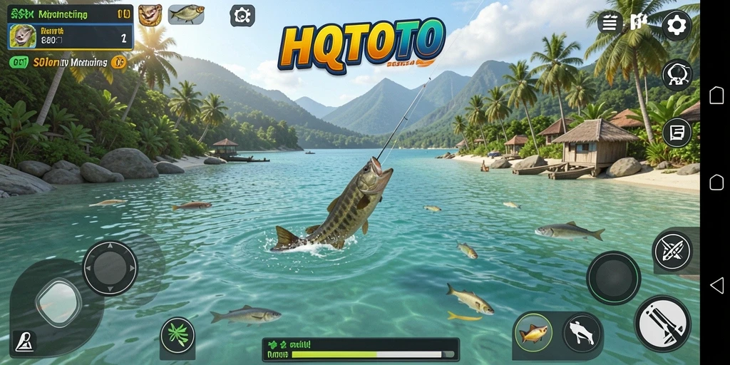 Gameplay seru di <strong>HQTOTO</strong> saat menangkap ikan besar di lautan.