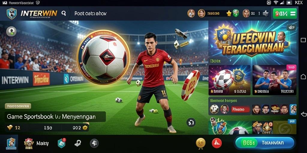 Screenshot utama INTERWIN menampilkan fitur taruhan olahraga yang menarik.