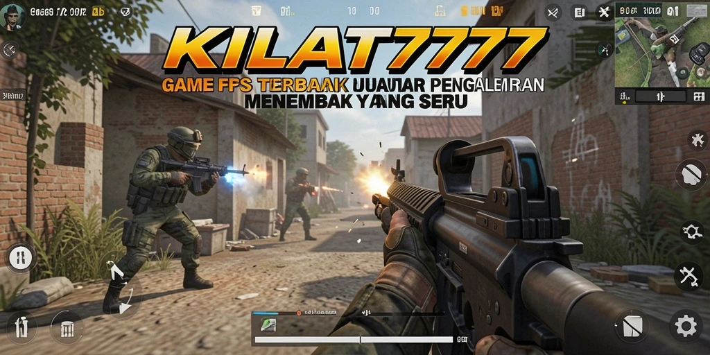 Screenshot KILAT777 menampilkan aksi menembak yang intens di medan perang.