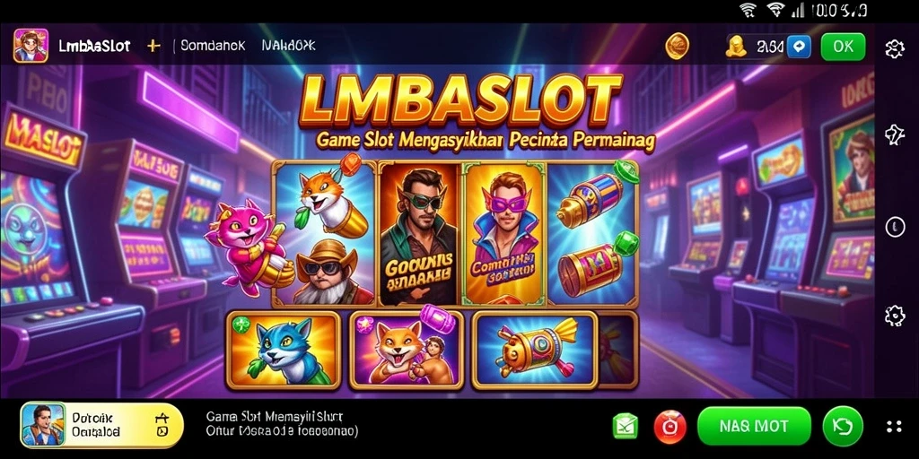 Tampilan gameplay LMBASLOT yang menarik dengan mesin Slot yang bervariasi.