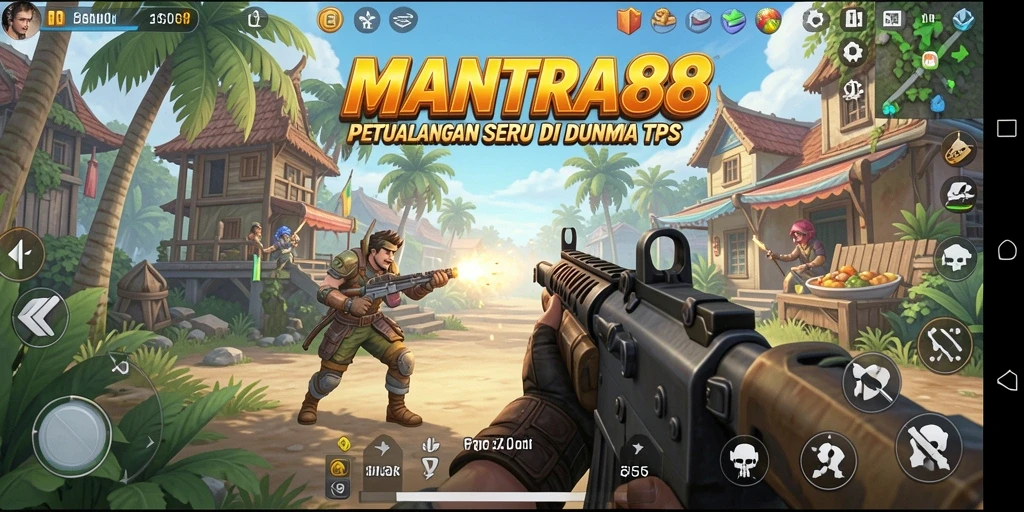 Tampilan menarik dari gameplay TPS MANTRA88 yang seru.