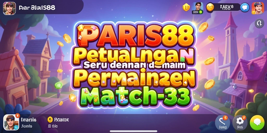 Tangkapan layar menunjukkan momen gameplay seru dalam PARIS88 dengan kombinasi permata berwarna.