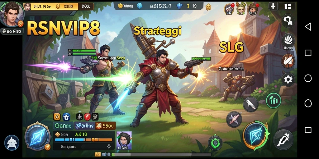 Gameplay seru RSNVIP8 dengan strategi membangun kerajaan.