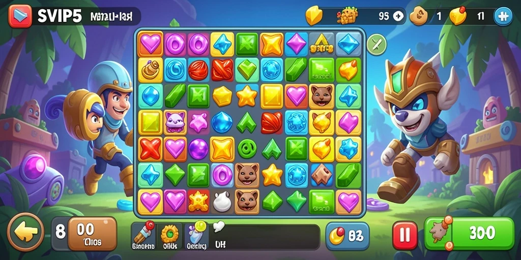 Tampilan gameplay seru dari SVIP5 dengan tantangan Match-3.