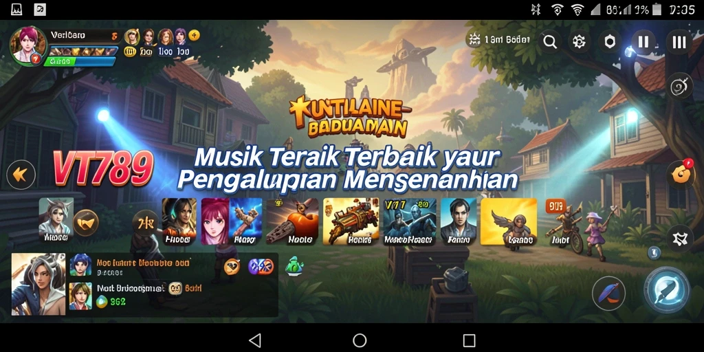 Tampilan Gameplay VT789 dengan fitur musik yang interaktif.